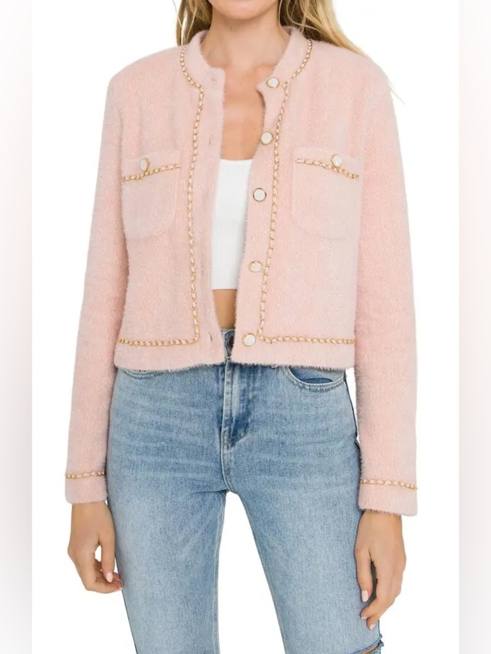 Endless Rose Chain Trimmed Jacket